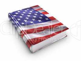 Book covered with American flag