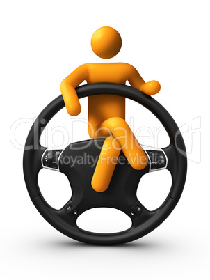 Sitting on Steering wheel