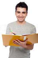 Man studying with dossier