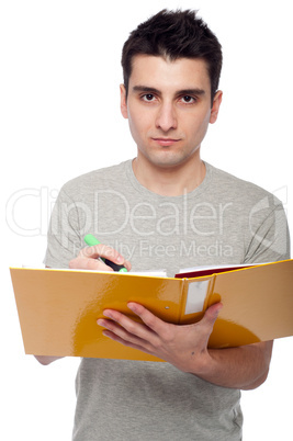 Man studying with dossier