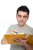 Man studying with dossier