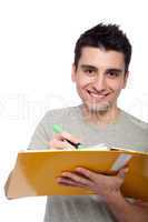 Man studying with dossier