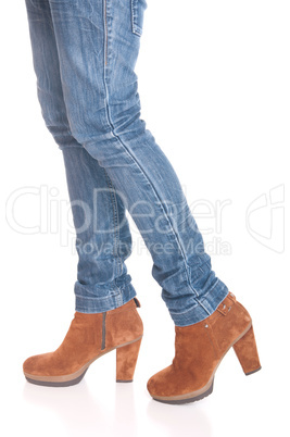 Woman legs in jeans