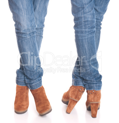 Woman legs in jeans