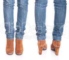 Woman legs in jeans