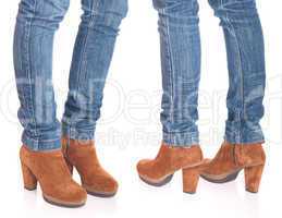 Woman legs in jeans