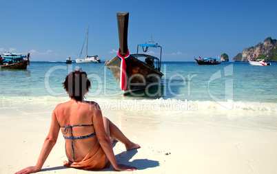 woman on the beach