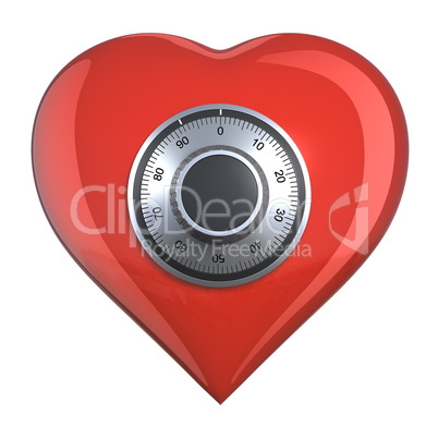 Heart with combination lock