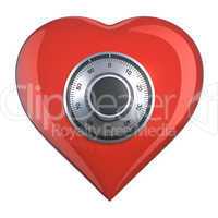 Heart with combination lock