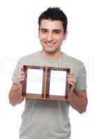 Man holding frame