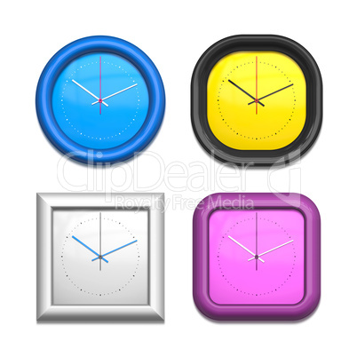 four different clocks