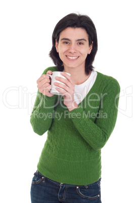 Woman holding mug