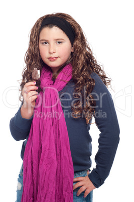 Little girl with ice cream