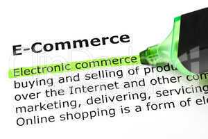 'Electronic commerce', under 'E-Commerce'