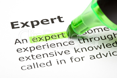'Expert' highlighted in green