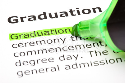 'Graduation' highlighted in green