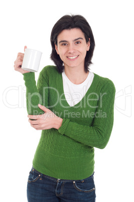 Woman holding mug