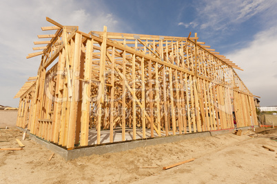 New Construction Home Framing Abstract