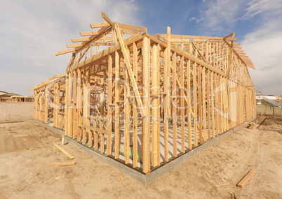 New Construction Home Framing Abstract