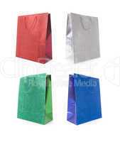 Set of Four Multicolored Glitter Gift Bags