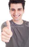 Man showing thumbs up