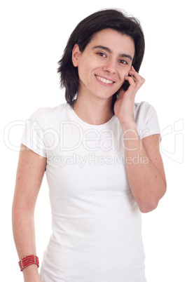 Casual woman on the phone