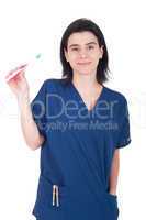 Dentist holding toothbrush