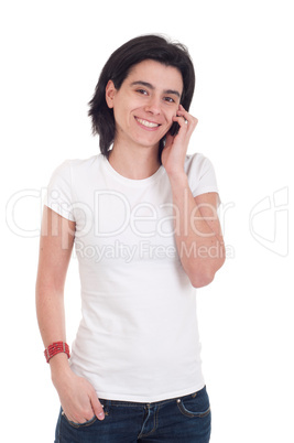 Casual woman on the phone