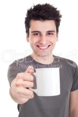 Man holding mug Man holding mug