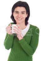 Woman holding mug