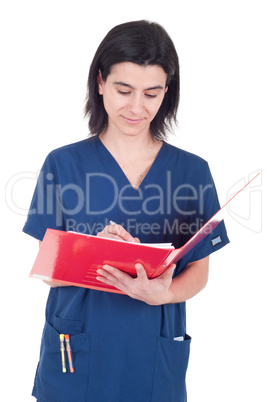 Doctor making a note