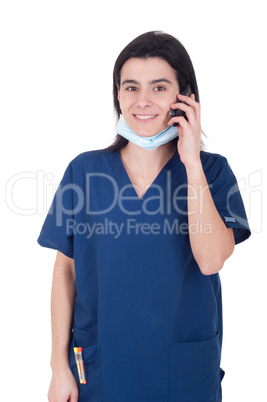 Doctor talking on the phone