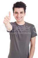 Man showing thumbs up