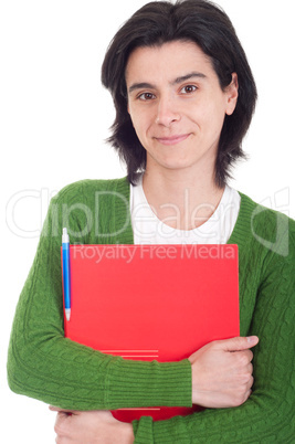 Woman holding dossier