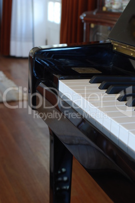 Piano on a living room