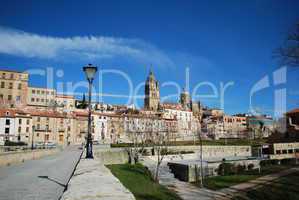 View To Salamanca (Cathedral) from Puente Romano, Spain