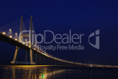 Vasco da Gama Bridge over River Tagus in Lisbon