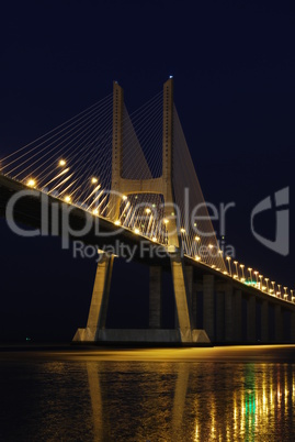 Vasco da Gama Bridge over River Tagus in Lisbon
