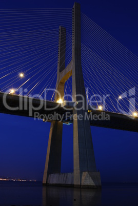 Vasco da Gama Bridge over River Tagus in Lisbon