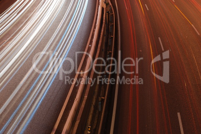 Freeway traffic on the city (car blur motion)