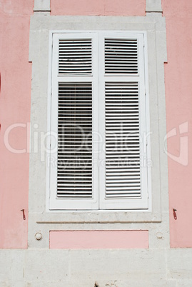 Close up of a typical window building in Lisbon