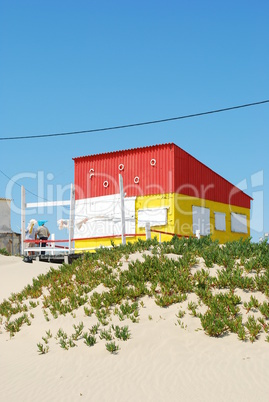 Yellow and red fisherman house