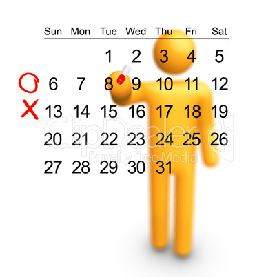 Stick Figure with Calendar