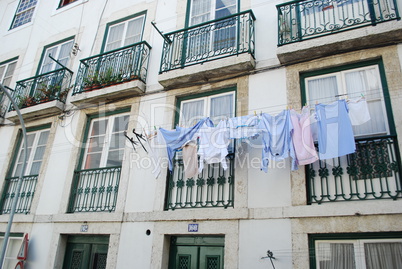 Clothes drying at the window