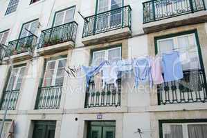 Clothes drying at the window