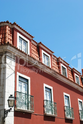 Traditional house building in Lisbon, Portugal