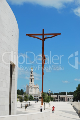 Modern cross on the Sanctuary of Fatima
