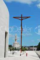 Modern cross on the Sanctuary of Fatima