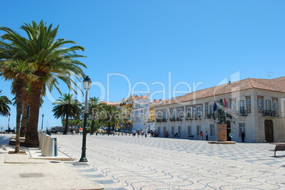 Famous square in Cascais, Portugal