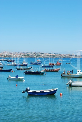 Boat harbor in Cascais, Portugal